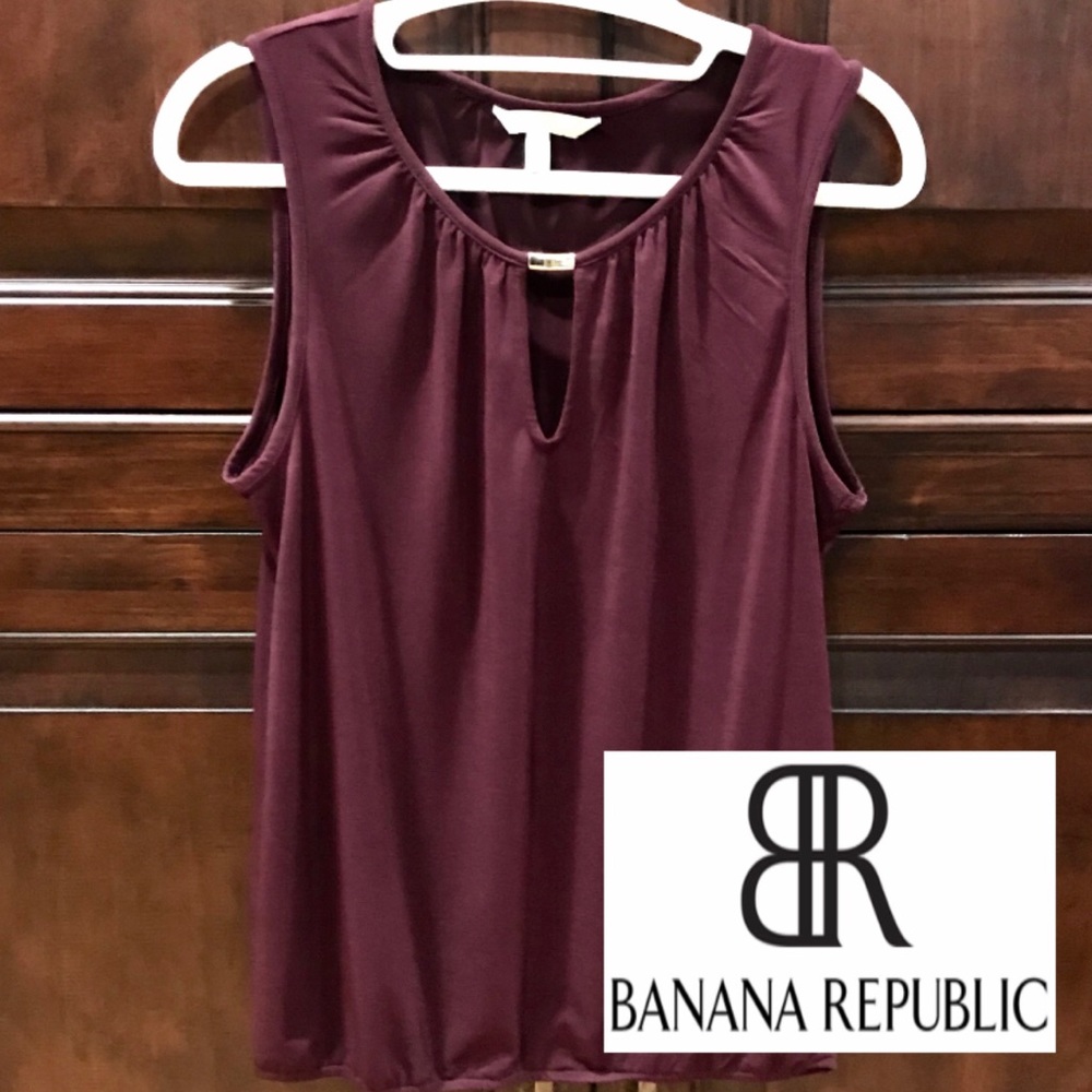 BANANA REPUBLIC S tank shell sleeveless wine top